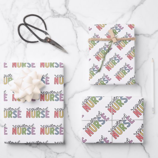 登録ナースRNナース卒業 ラッピングペーパーシート (正面)