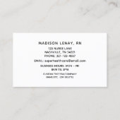 登録ナースRNピンクオレンジ水色 名刺 (裏面)