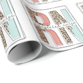 登録ナースRNボホレオパードピンク ラッピングペーパー (ロールコーナー)