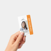 登録ナースRNメディカルオレンジ写真ID作業 バッジ (手持ち)