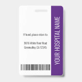 登録ナースRNメディカルパープルフォトID作業 バッジ (裏面)