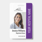 登録ナースRNメディカルパープルフォトID作業 バッジ (正面)