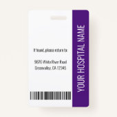 登録ナースRNメディカルパープルフォトID作業 バッジ (裏面)