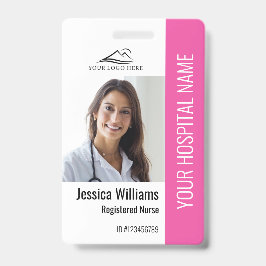 登録ナースRNメディカルピンクフォトID作業 バッジ