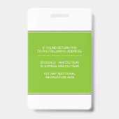 登録ナースRNライムグリーン写真テンプレート バッジ (裏面)