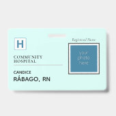 登録ナースRN医療プロフェッショナル写真ID バッジ (Front)