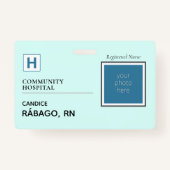 登録ナースRN医療プロフェッショナル写真ID バッジ (正面)