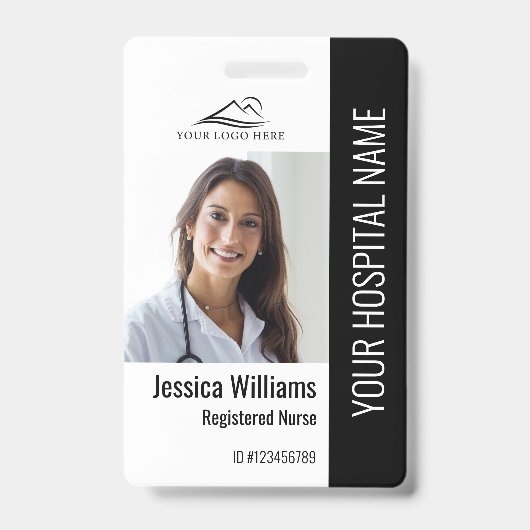 登録ナースRN医療写真ID作業 バッジ (正面)