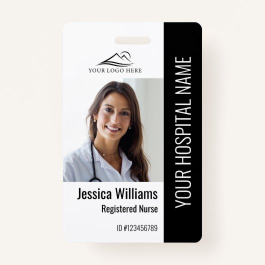 登録ナースRN医療写真ID作業 バッジ (正面)