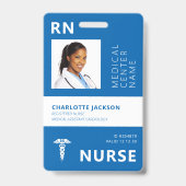 登録ナースRN医療従業者写真ID バッジ (正面)