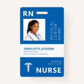 登録ナースRN医療従業者写真ID バッジ (正面)