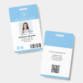 登録ナースRN医療IDブルーバッジ バッジ (正面＆裏面)