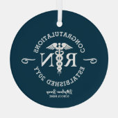 登録ナースRN卒業記念モノグラム ガラスオーナメント (裏面)