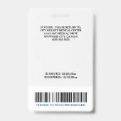 登録ナースRN名写真ID病院ロゴ バッジ (Back)