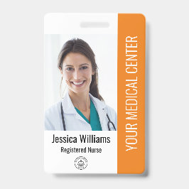 登録ナースRN従業員IDオレンジ バッジ