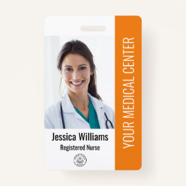 登録ナースRN従業員IDオレンジ バッジ