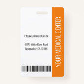 登録ナースRN従業員IDオレンジ バッジ (裏面)