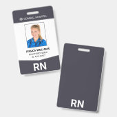 登録ナースRN従業員IDバッジ バッジ (正面＆裏面)