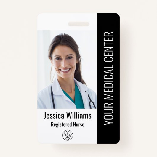 登録ナースRN従業員IDブラック バッジ (正面)