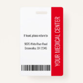 登録ナースRN従業員ID赤 バッジ (裏面)