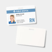 登録ナースRN病院従業員ID バッジ (表裏)