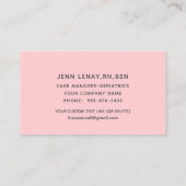 登録ナースRN赤面ピンクステソスコープ 名刺 (裏面)