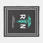 登録ナースRN Caduceus パーソナライズされた Medical フリースブランケット (正面(横))