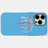 登録ナースRN Caduceus on Baby Blue Case-Mate iPhoneケース (裏面 (横))