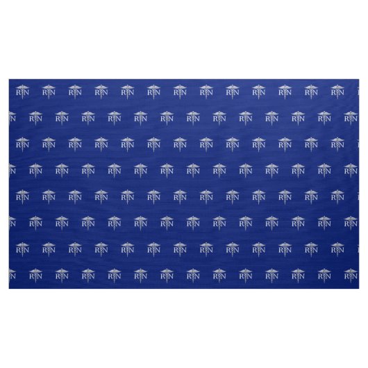 登録ナースRN Caduceus on Blue Decor ファブリック (ヤード)