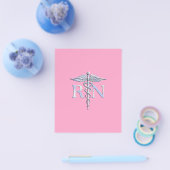 登録ナースRN Caduceus on Light Pink チラシ (シングル)