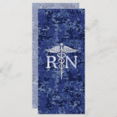 登録ナースRN Caduceus on Navy迷彩柄 (正面/裏面)