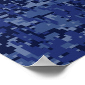 登録ナースRN Caduceus on Navy Blue迷彩柄 ポスター (角)