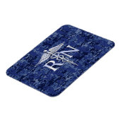 登録ナースRN Caduceus on Navy Blue迷彩柄 マグネット (左側)