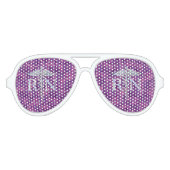 登録ナースRN Caduceus on Pink Camouflage アビエーターサングラス (正面)