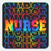 登録ナースRN CNA LPNナース看護スタッフ スクエアシール (正面)