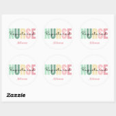 登録ナースRN CUTE パーソナライズされた ラウンドシール (シート)