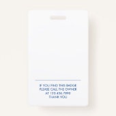 登録ナースRN ID青と白のロゴの写真 バッジ (裏面)