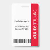 登録ナースRN Medical Red Photo ID Work バッジ (裏面)