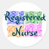 登録ナースTシャツ・ギフトユニーク品 ラウンドシール (正面)