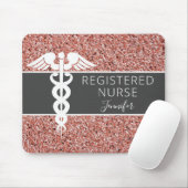 登録パーソナライズされたナースバラ金ゴールドグリッター マウスパッド (マウス)