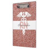 登録パーソナライズされたナースピモダンンクグリッター クリップボード (左)