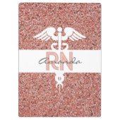 登録パーソナライズされたナースピモダンンクグリッター クリップボード (裏面)