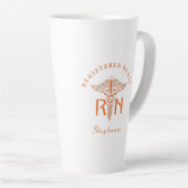 登録パーソナライズされたナース カフェラテマグ (右アングル)