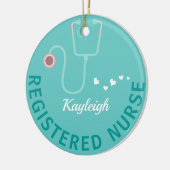 登録パーソナライズされたナース – 聴診器 セラミックオーナメント (左)
