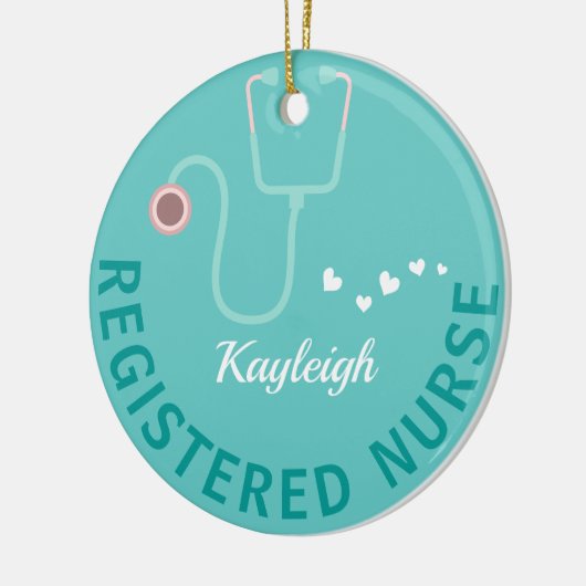 登録パーソナライズされたナース – 聴診器 セラミックオーナメント (左)