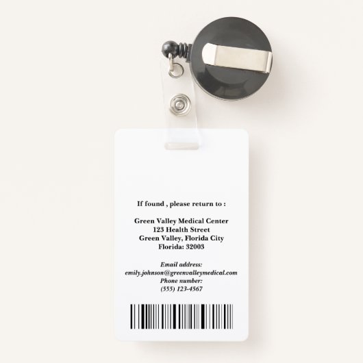 登録パーソナライズされたナースIDバッジ バッジ (裏面リトラクタブル付き)