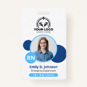 登録パーソナライズされたナースRN写真名 バッジ (正面)