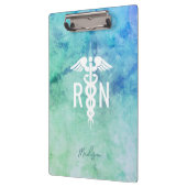 登録パーソナライズされたRNティール（緑がかった色）ブルーウォーター色 クリップボード (左)