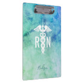 登録パーソナライズされたRNティール（緑がかった色）ブルーウォーター色 クリップボード (右)