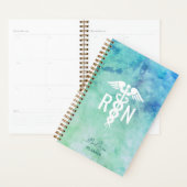 登録パーソナライズされたRNティール(緑がかった色)ブルーメディカル プランナー手帳 (ディスプレー)